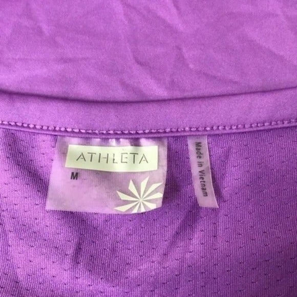 Athleta Activewear Workout Top Purple Wicking Pockets Medium M - Picture 2 of 5